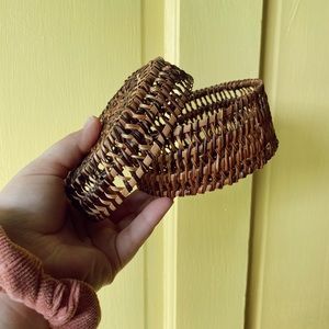 Small Brown Wicker Catch-All Basket